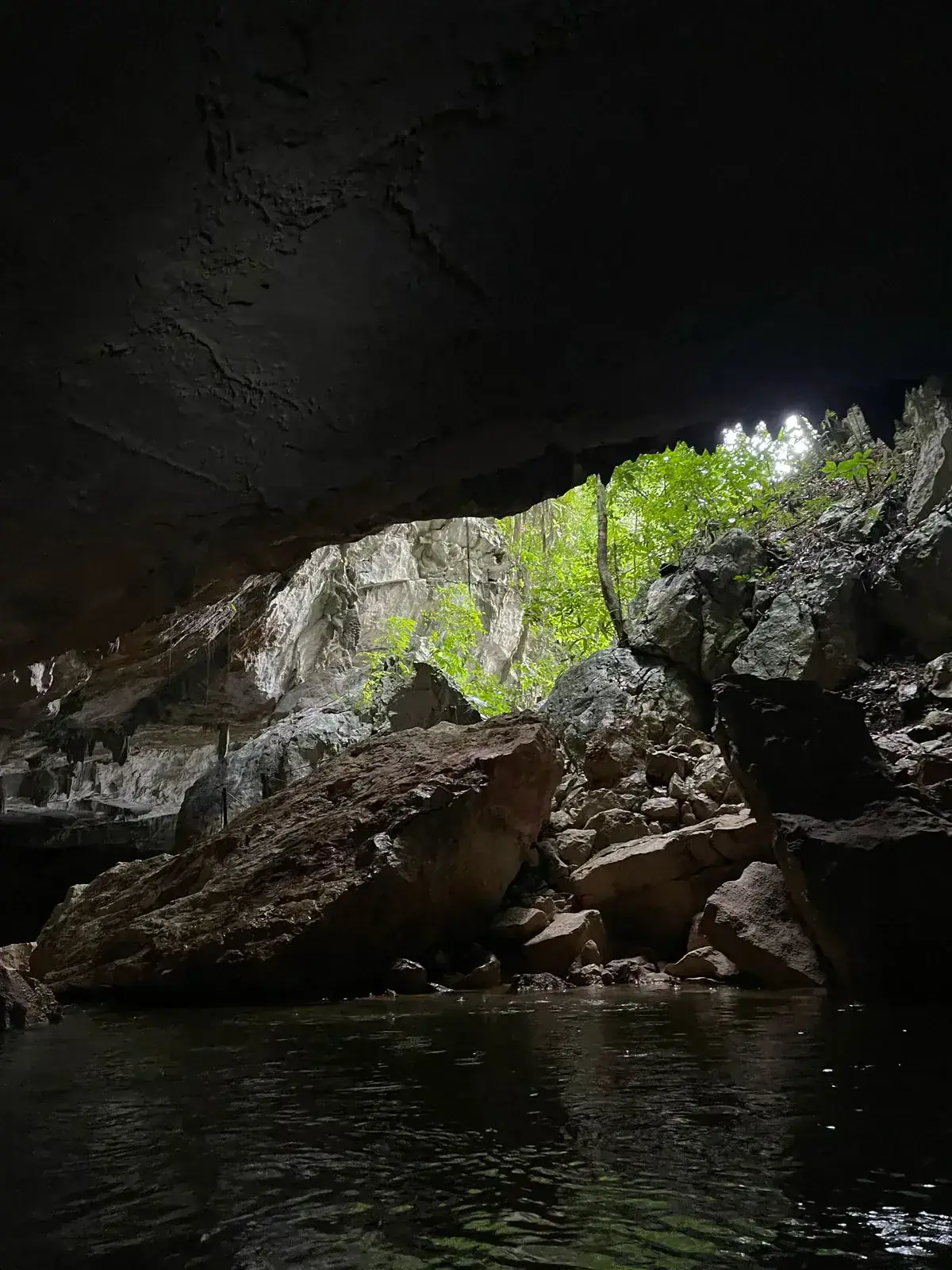 Rocky river cave in Belize